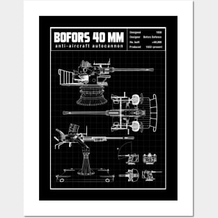 BOFORS GUN BLUEPRINT Posters and Art